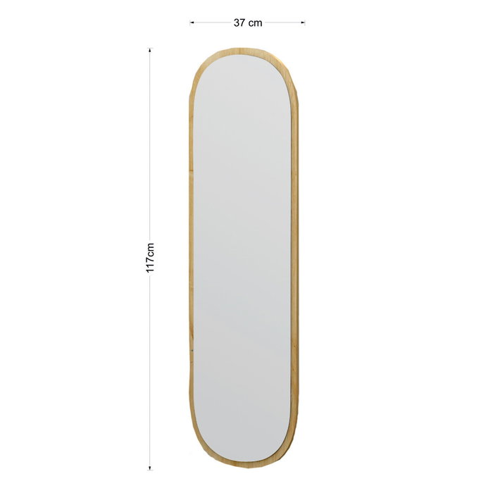 Hanah Home Espejo Ovalado Cuerpo Entero 40x120 cm, Fabricado en MDF, Flotal-E Ecológico, Elegante y Duradero para Salón o Dormitorio